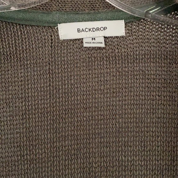 BACKDROP ling loose-knit cardigan sweater M - Picture 2 of 4